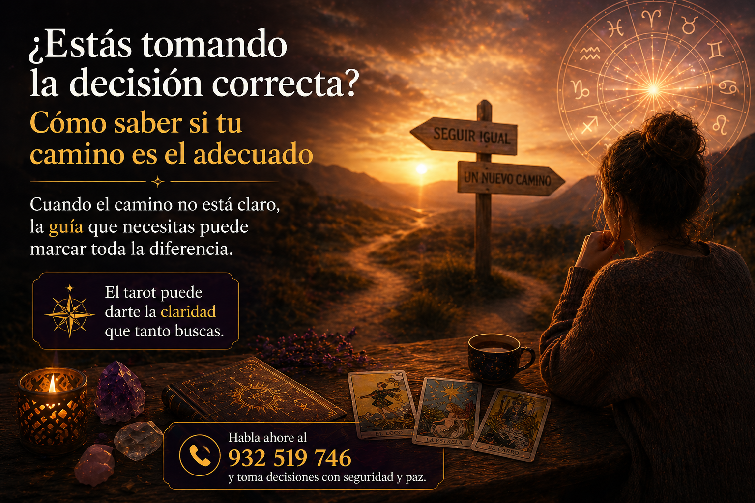decisión correcta vida tarot camino destino elegir bien
