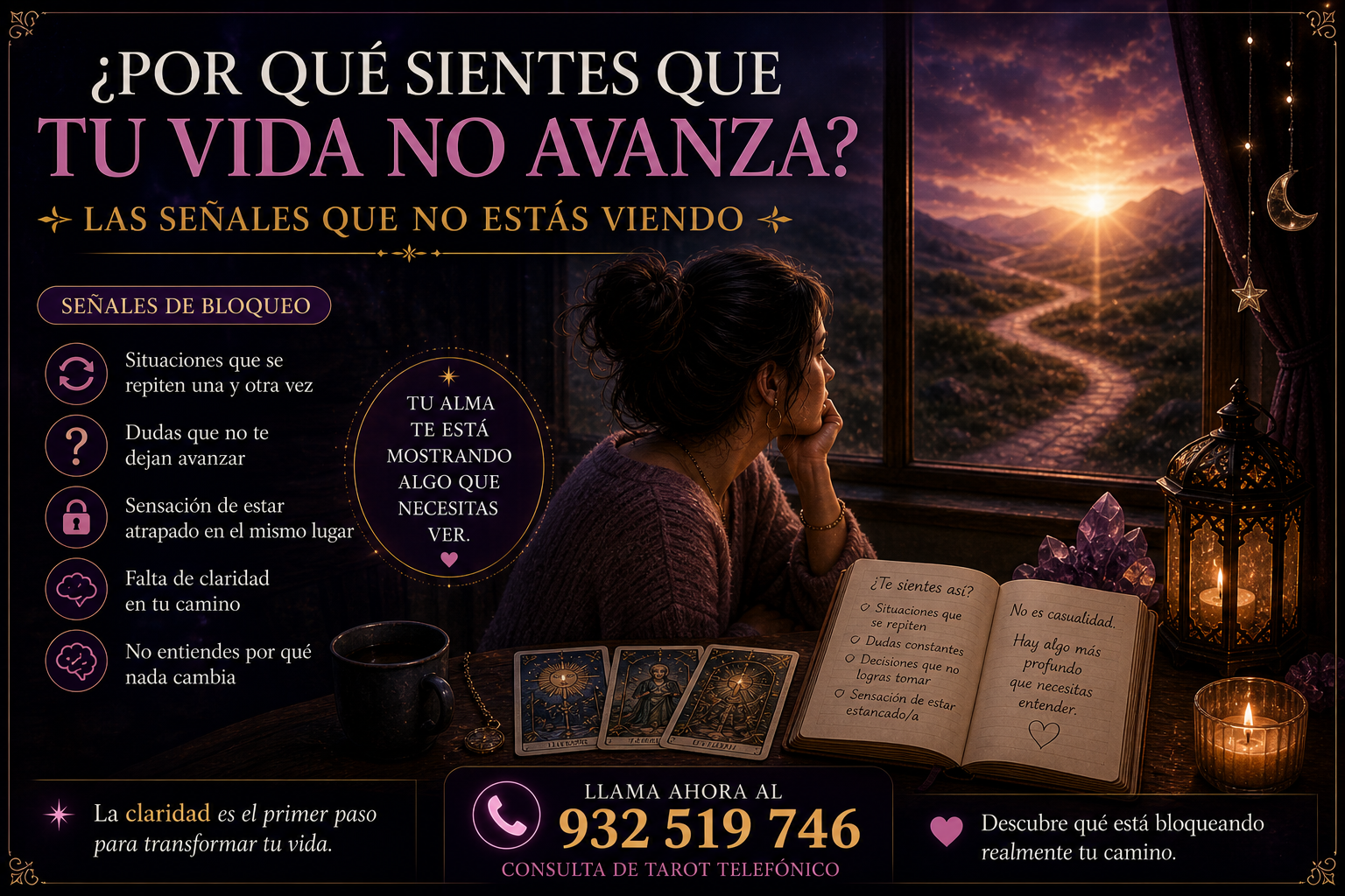 ¿Por qué sientes que tu vida no avanza? Las señales que no estás viendo: energía espiritual, señales y claridad interior vida bloqueada no avanzo señales necesito claridad tarot