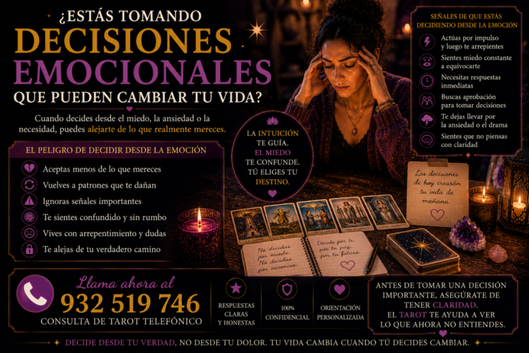 decisiones emocionales peligrosas miedo ansiedad tarot
