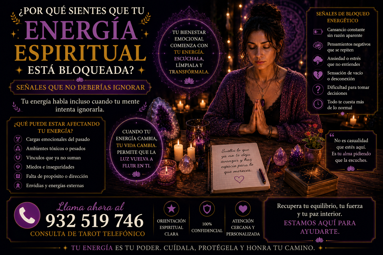 ¿Por qué sientes que tu energía espiritual está bloqueada? Señales que no deberías ignorar: energía espiritual, señales y claridad interior energia espiritual bloqueada señales agotamiento emocional tarot