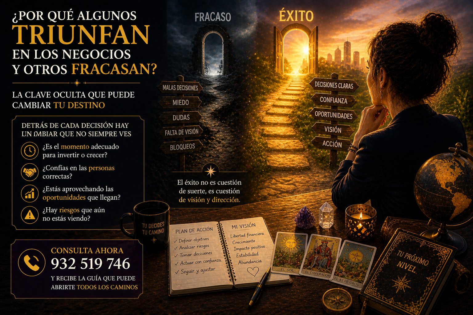 exito negocios fracaso decisiones clave prosperidad empresa tarot