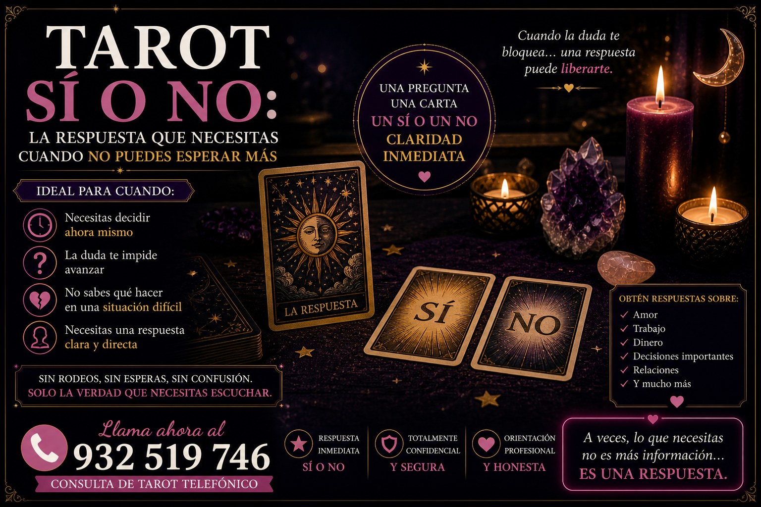 Tarot Sí o No: la respuesta que necesitas cuando no puedes esperar más: respuesta espiritual y orientación del tarot tarot si o no respuesta rapida clara decision inmediata